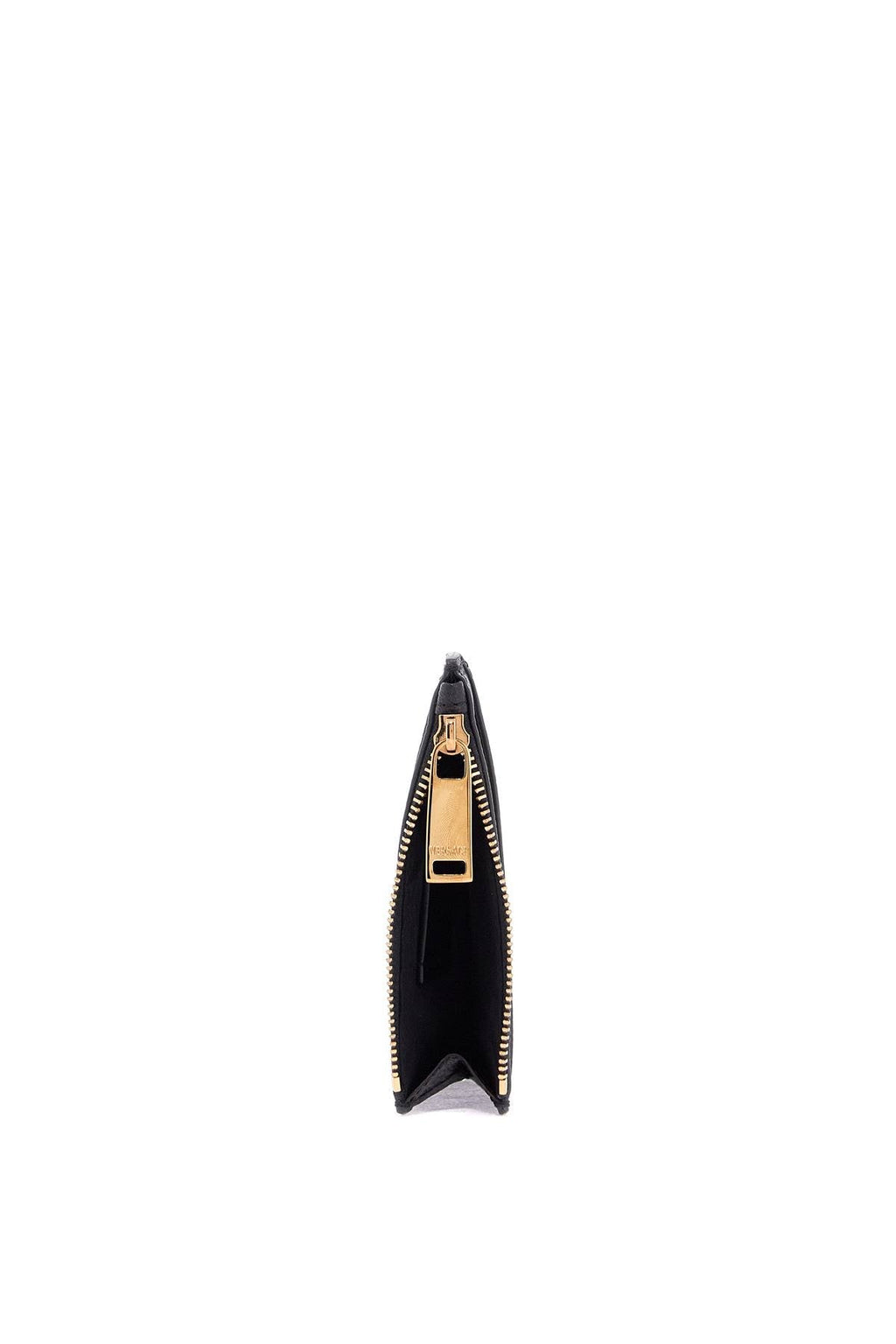 VERSACE Mini Leather Card Holder with Zip