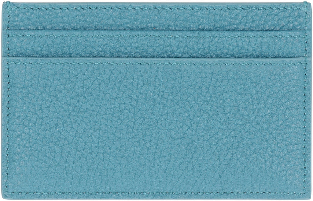 CELINE Pebbled Leather Card Holder with Five Slots -x7 cm