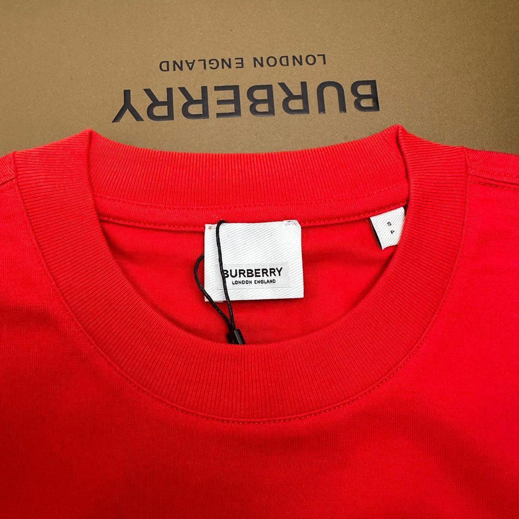 Burberry Red T-Shirt Without Collar