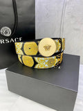 Versace MEDUSA BIGGIE ENAMEL LEATHER BELT