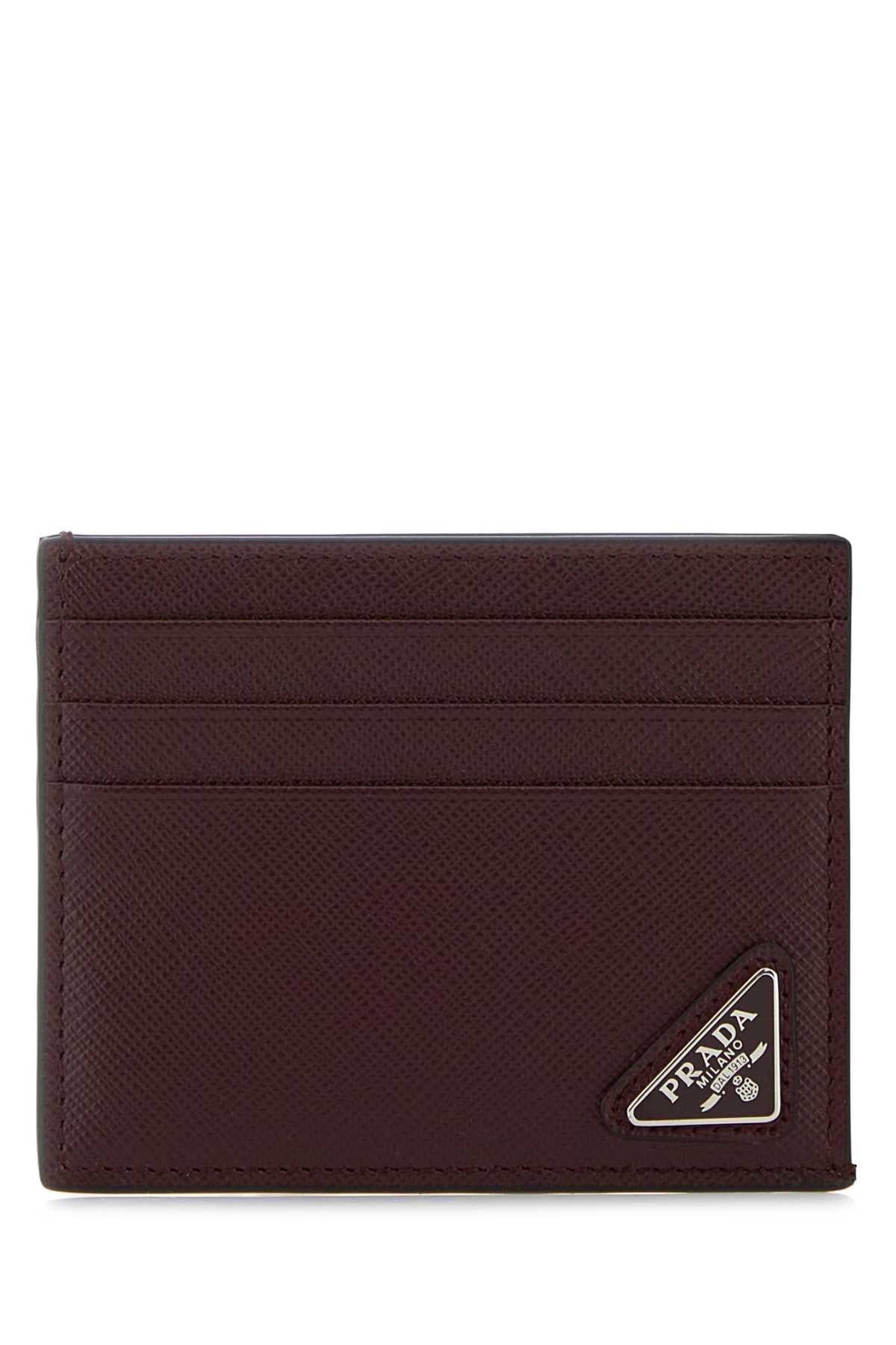 PRADA Mini Saffiano Leather Card Holder 10 X 8 CM