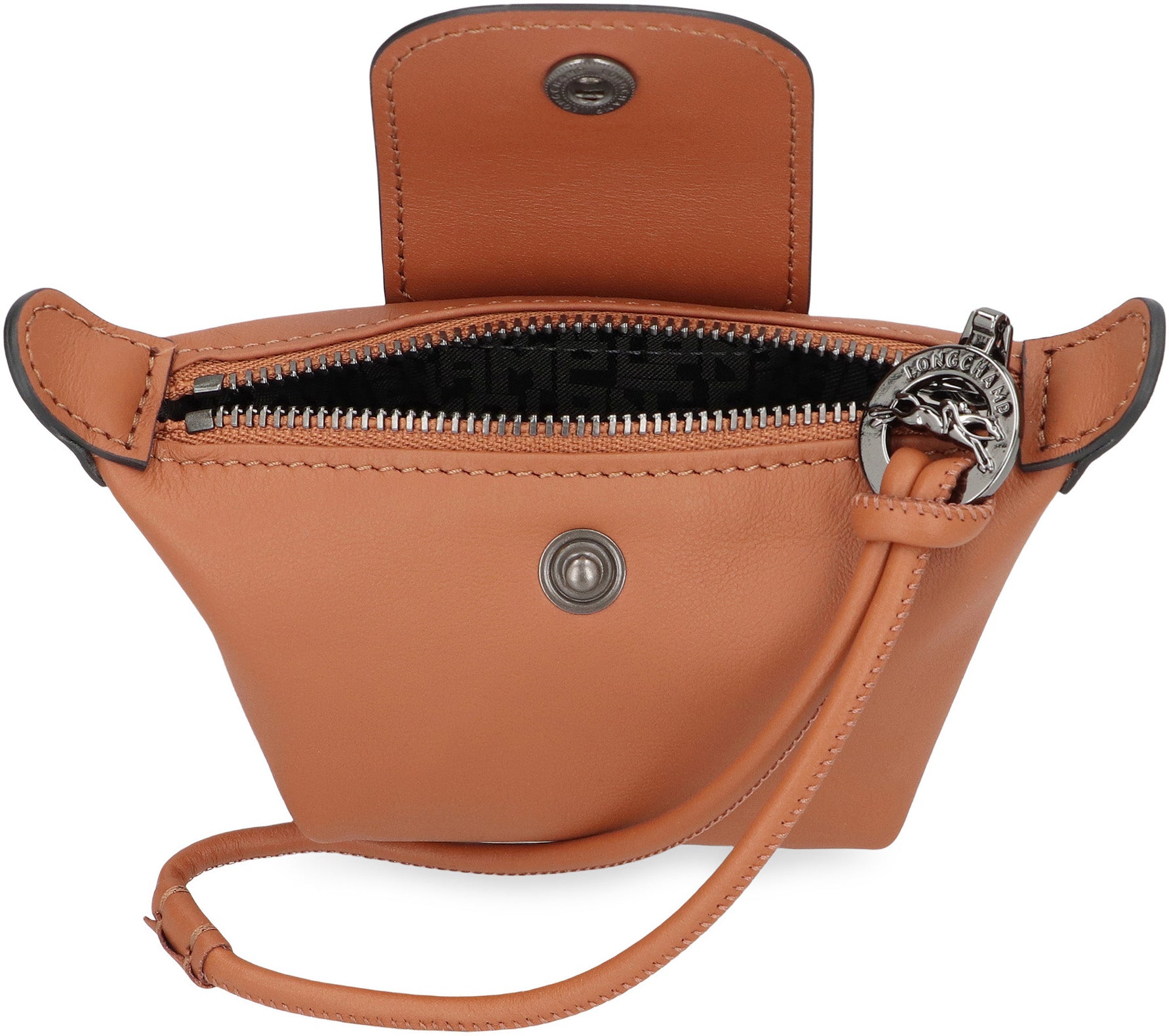 LONGCHAMP Mini Smooth Leather Wallet with Zipper Closure