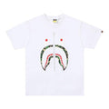 BATHING APE White T-SHORT SLEEVE TEE 1ST CAMO SHARK TEE