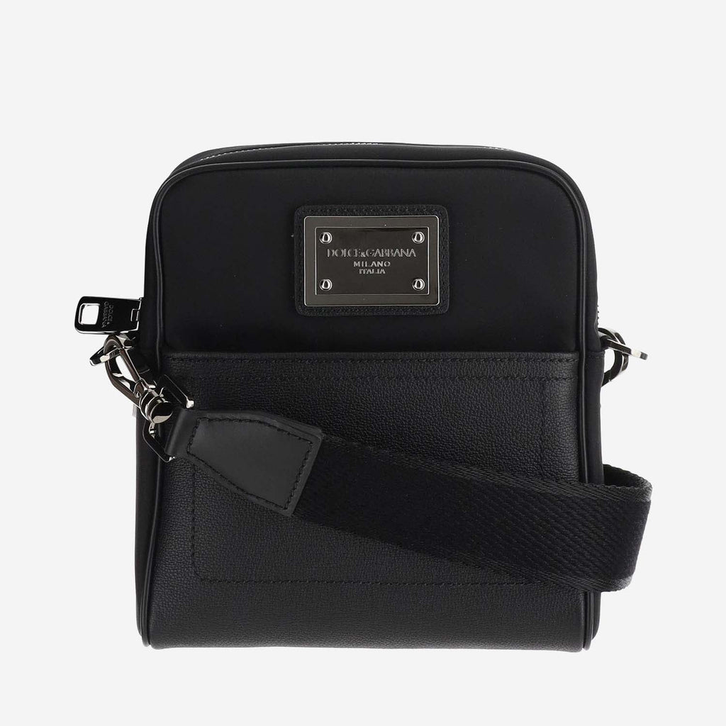 Dolce & Gabbana Garnet Calfskin And Nylon Shoulder Bag