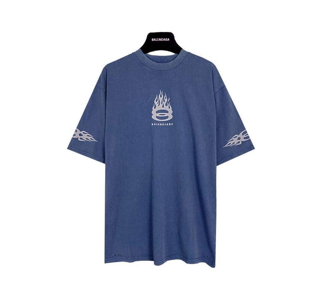 Balenciaga Light Blue T-Shirt Without Collar