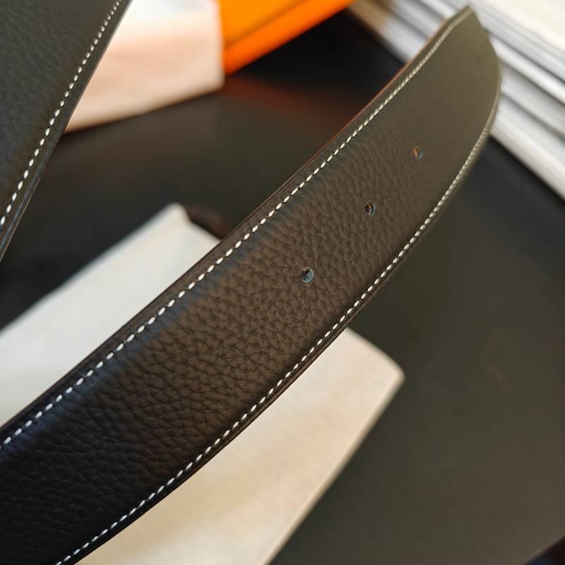 Hermes Men Silver Buckle Belt 'Black'