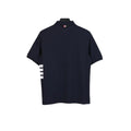 Thom Browne Navy Blue T-Shirt with Collar