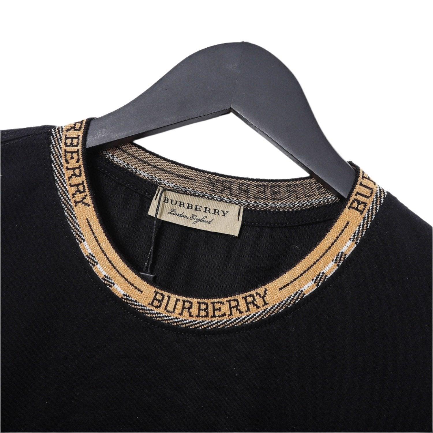 Burberry T-Shirt Without Collar 'Black & Beige'