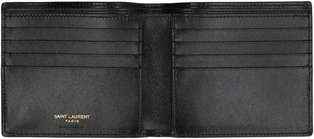 SAINT LAURENT Mini East/West Leather Wallet