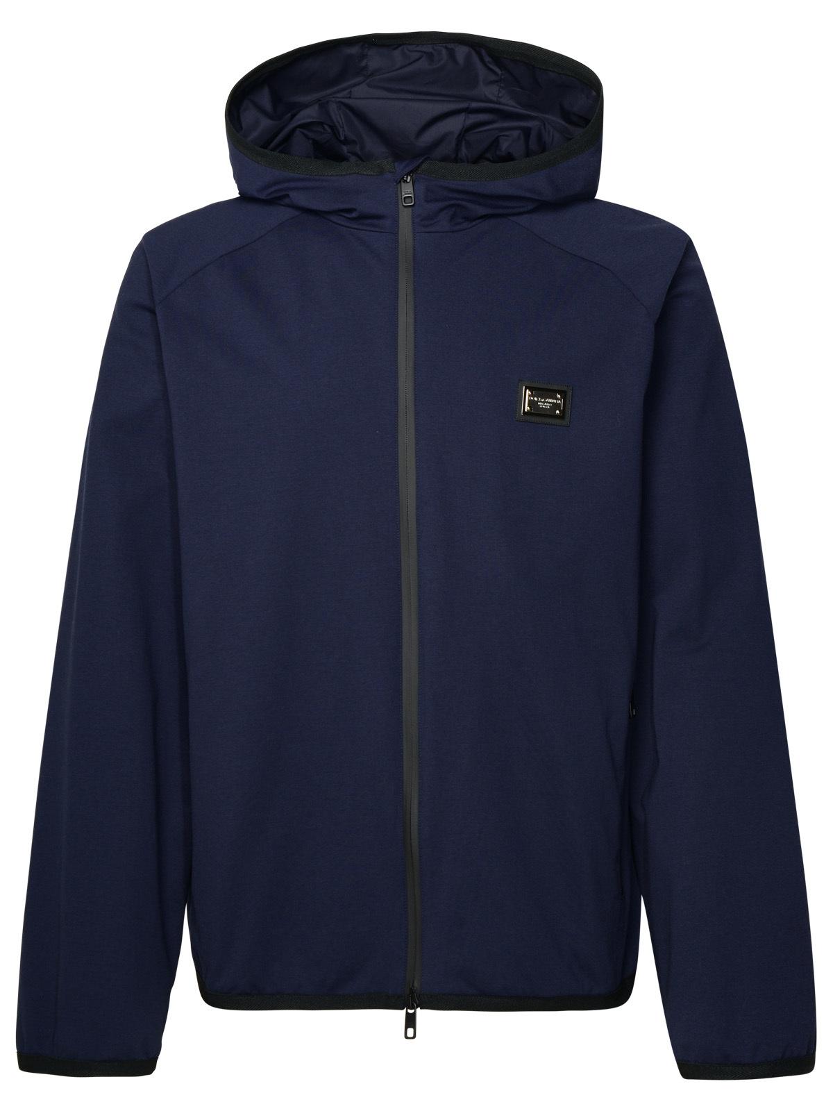 Dolce & Gabbana Blue Cotton Blend Jacket