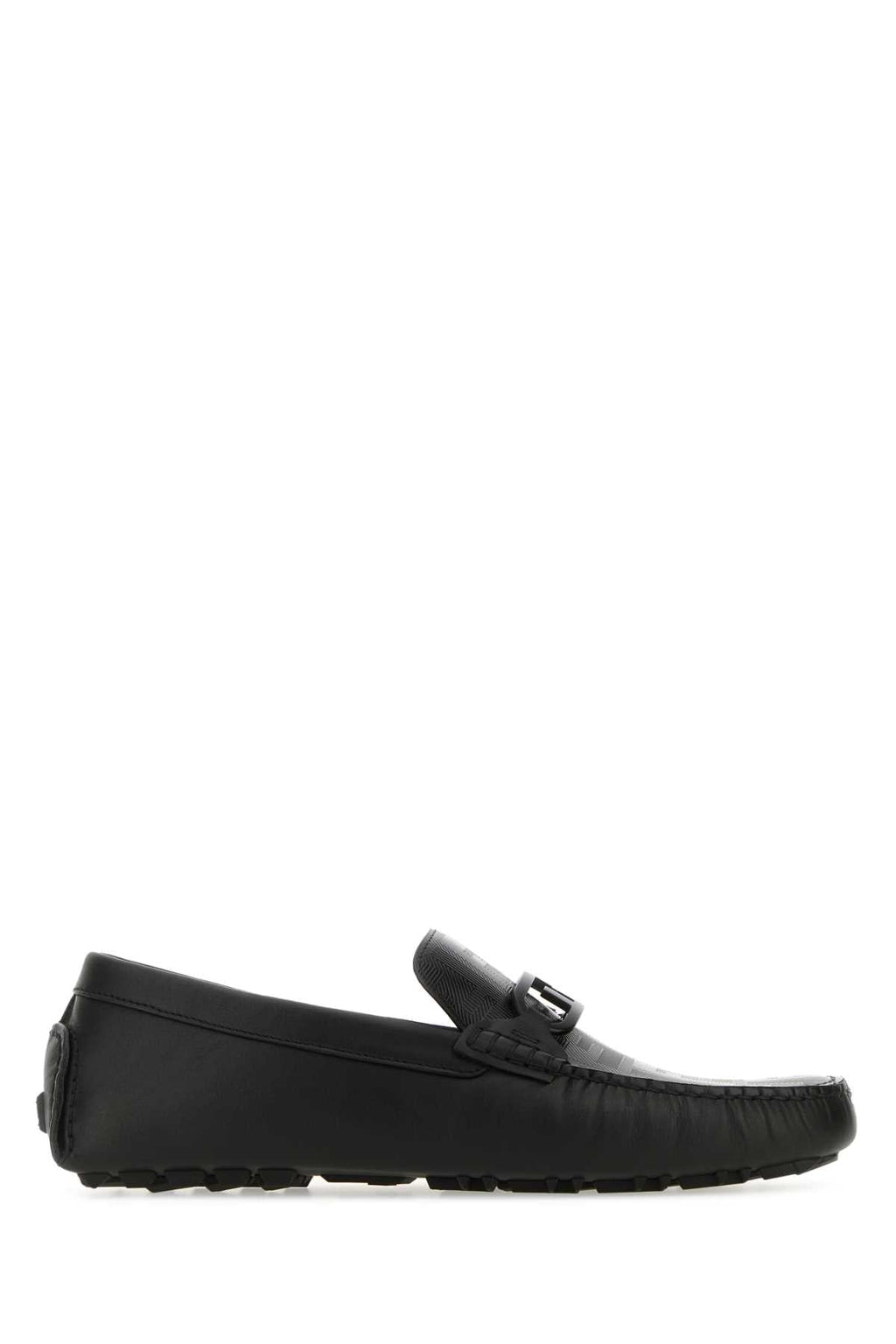 FENDI Leather Diver O Lock Loafers