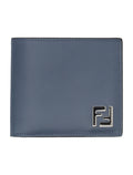 FENDI Men's Leather and Canvas Compact Bi-Fold Mini Wallet
