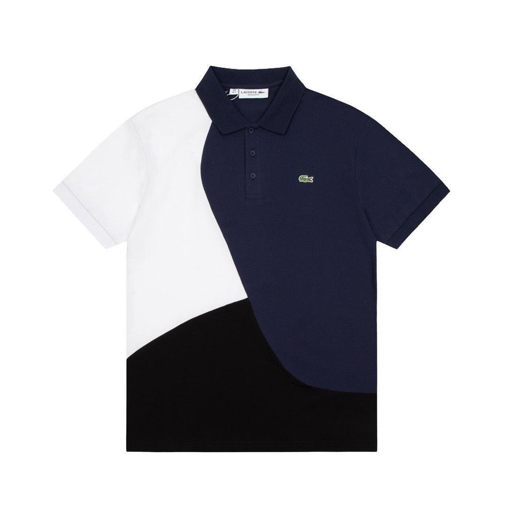 Lacoste T-Shirt with Collar 'White-Black-Blue'
