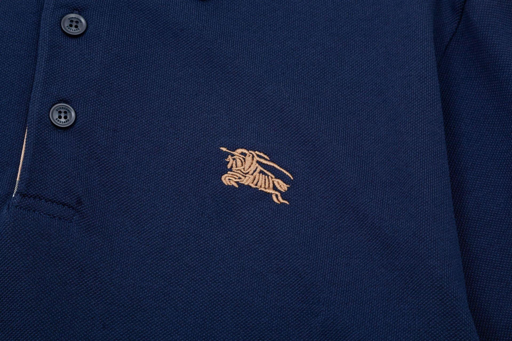 Burberry Blue T-Shirt With Collar