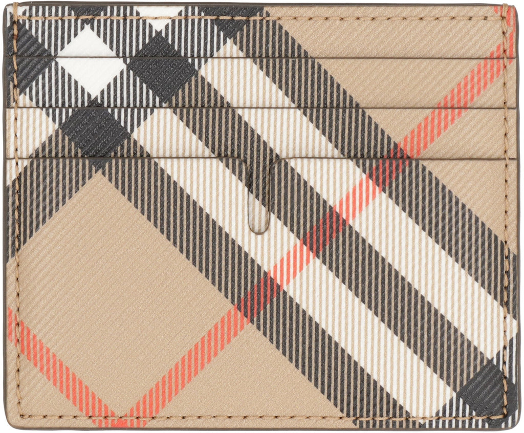 BURBERRY Checkered Design Mini Card Holder