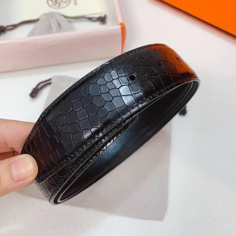 Hermes Men Silver Buckle Belt 'Black'