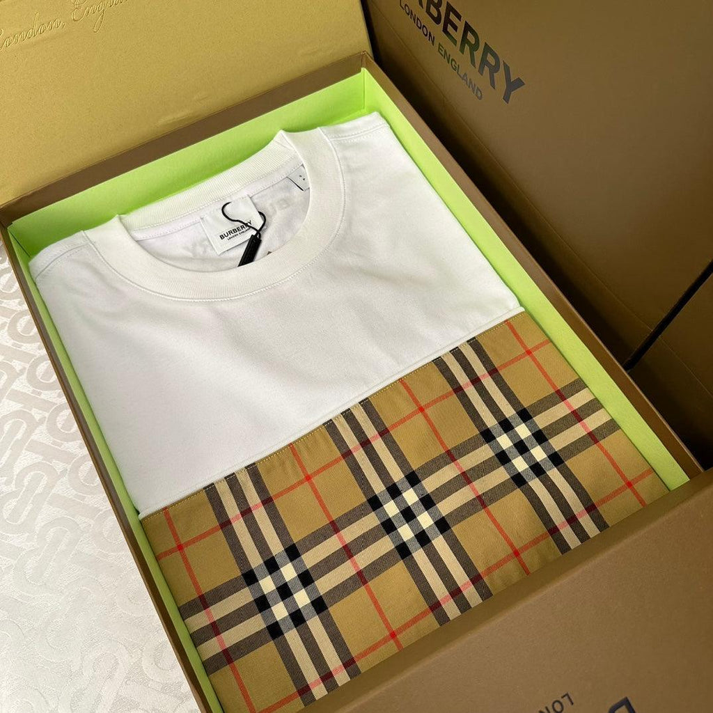 Burberry T-Shirt Without Collar 'White & Beige'