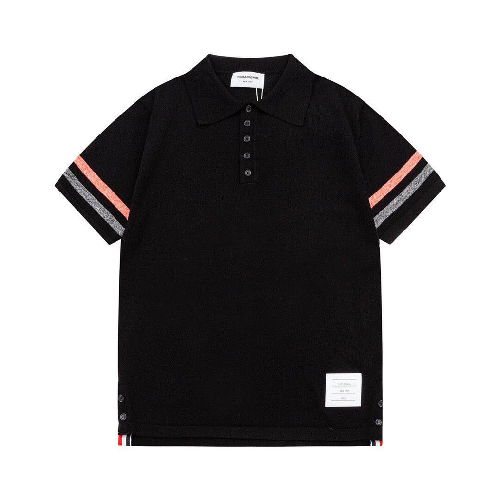 Thom Browne Black T-Shirt with Collar