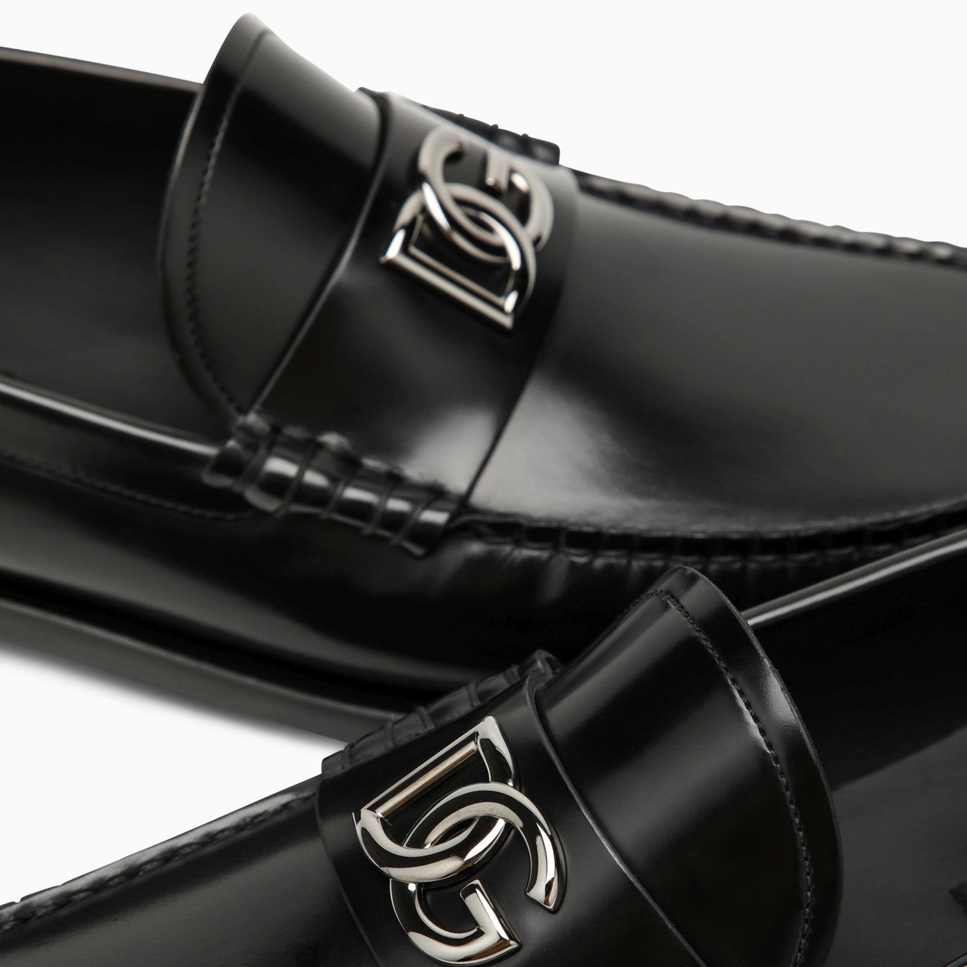 Dolce&Gabbana Black Leather Loafer With Logo