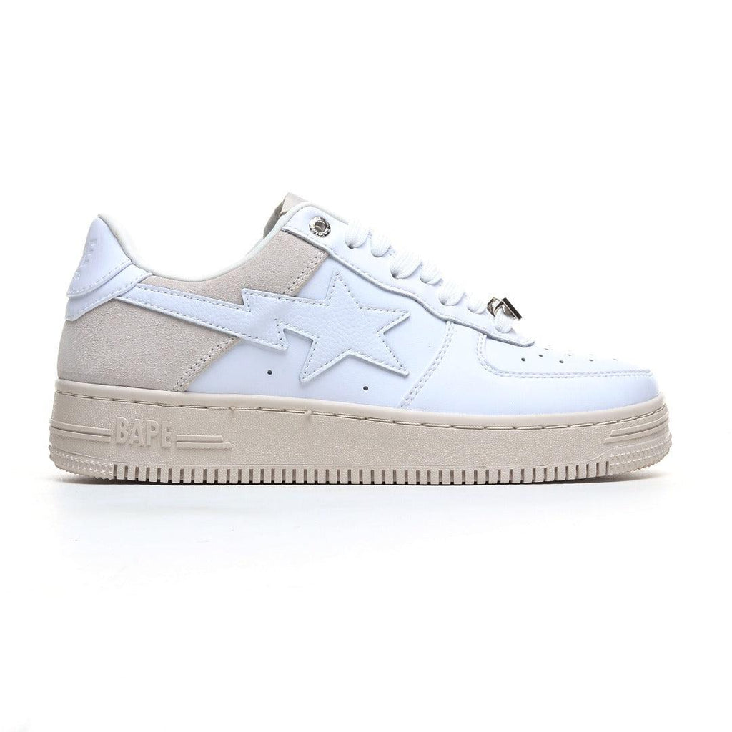 A Bathing Ape Bape Sta Low Suede Heel White