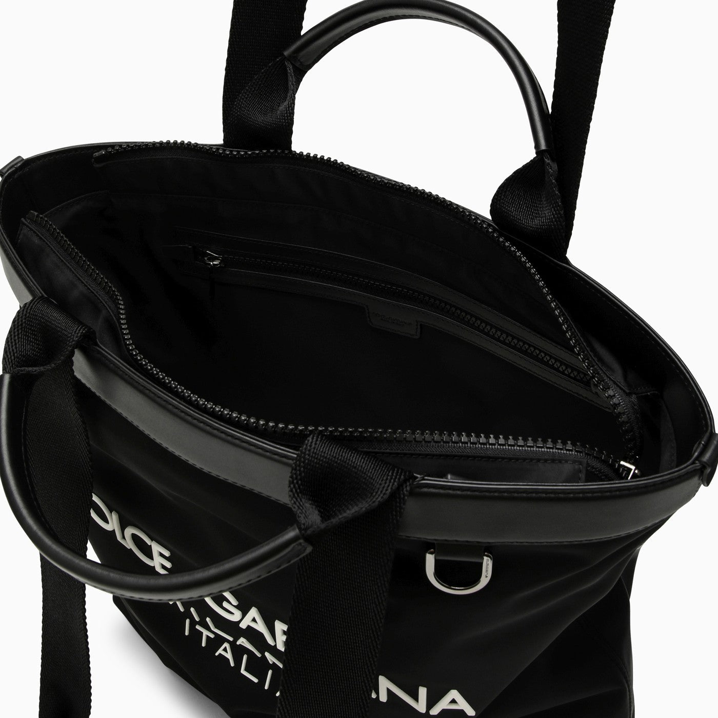 Dolce&Gabbana Black Nylon Shopping Bag With Logo
