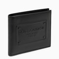 Dolce&Gabbana Black Leather Bi Fold Wallet With Logo