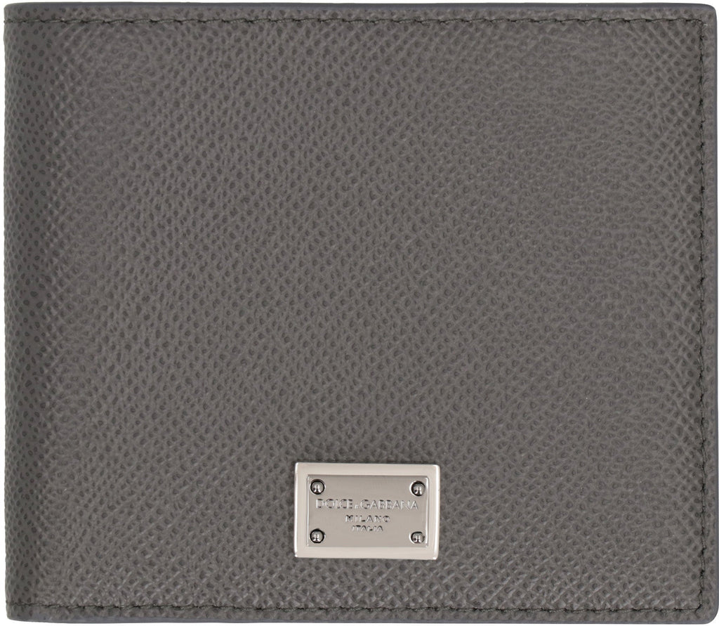 DOLCE & GABBANA Leather Flap-Over Wallet - Compact Size
