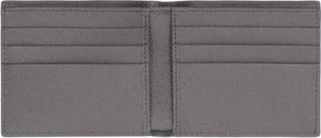 DOLCE & GABBANA Leather Flap-Over Wallet - Compact Size