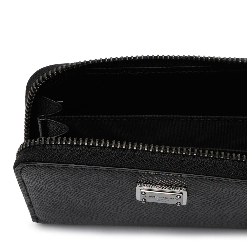 DOLCE & GABBANA Premium Vitello Leather Mini Wallet for Men