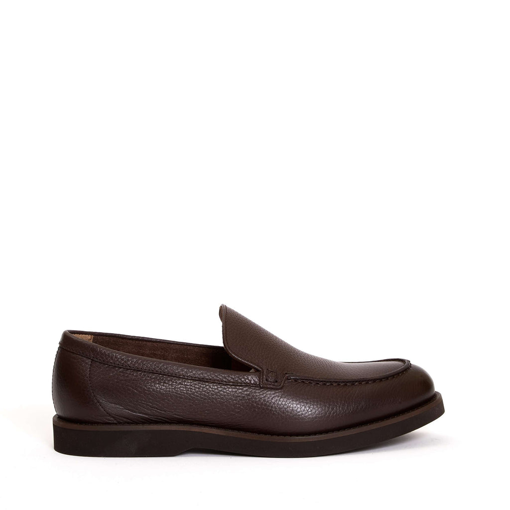 DOUCAL'S Stylish Hammered Leather Moccasin Slippers for Men