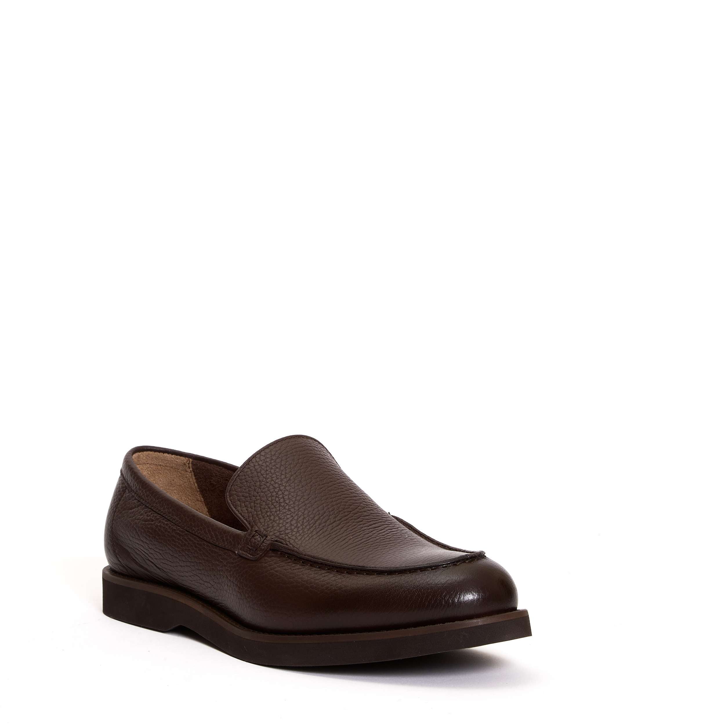 DOUCAL'S Stylish Hammered Leather Moccasin Slippers for Men
