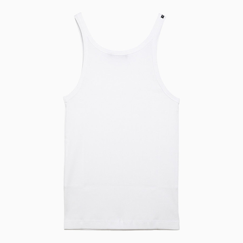 Dolce&Gabbana White Ribbed Cotton Tank Top