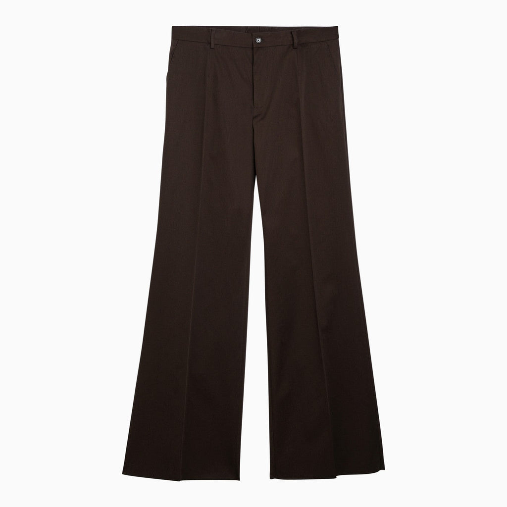 Dolce&Gabbana Brown Flared Cotton Trousers