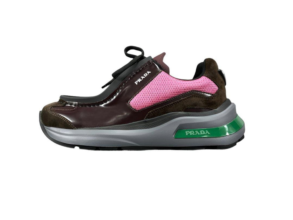 Prada Brushed Leather Bike Fabric Suede Garnet "Peony Pink"