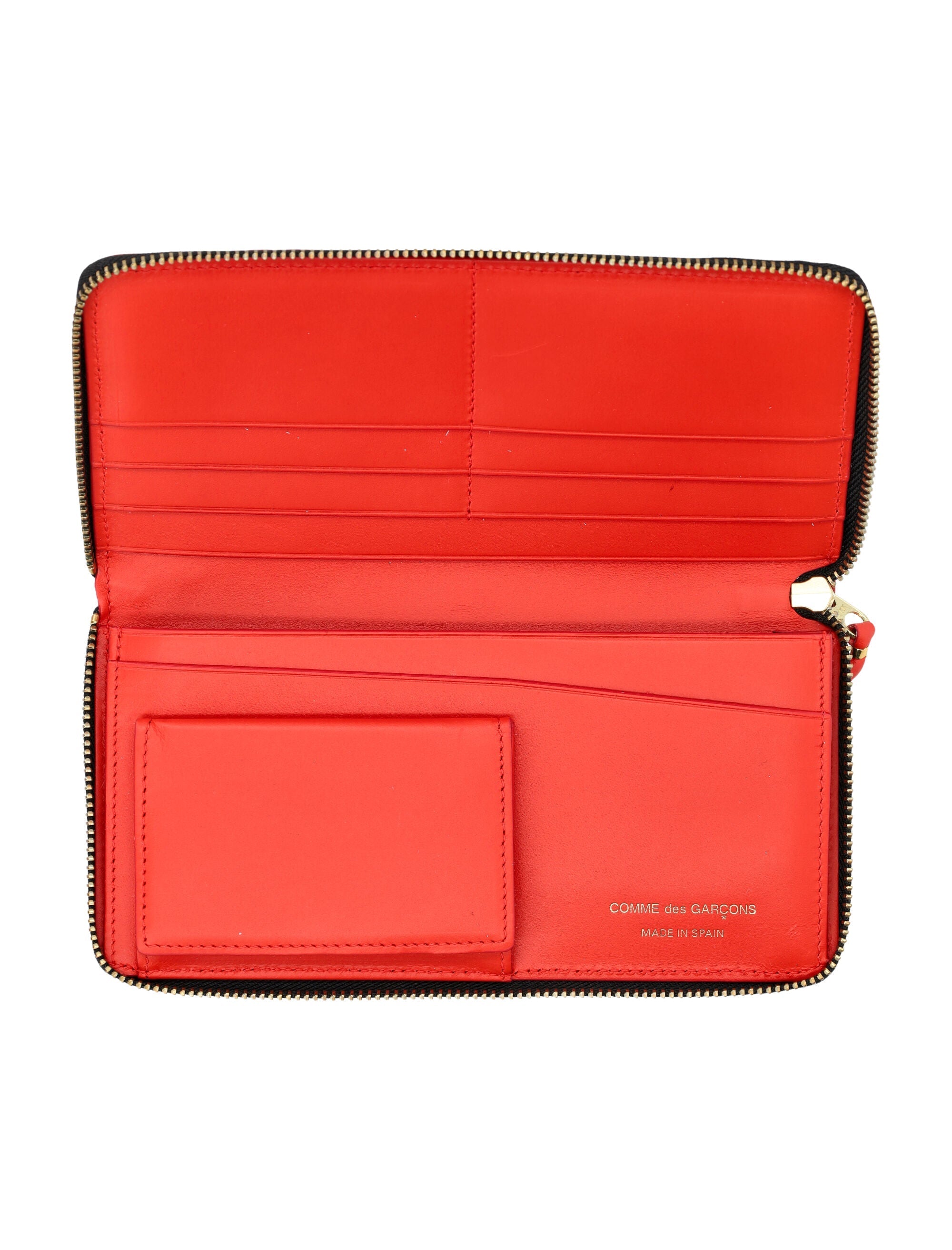 COMME DES GARÇONS WALLET Leather Mini All-Around Zip Wallet with Logo - 10.5cm x 20cm