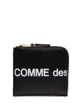 COMME DES GARÇONS WALLET Leather Mini Wallet with Top Zip Closure