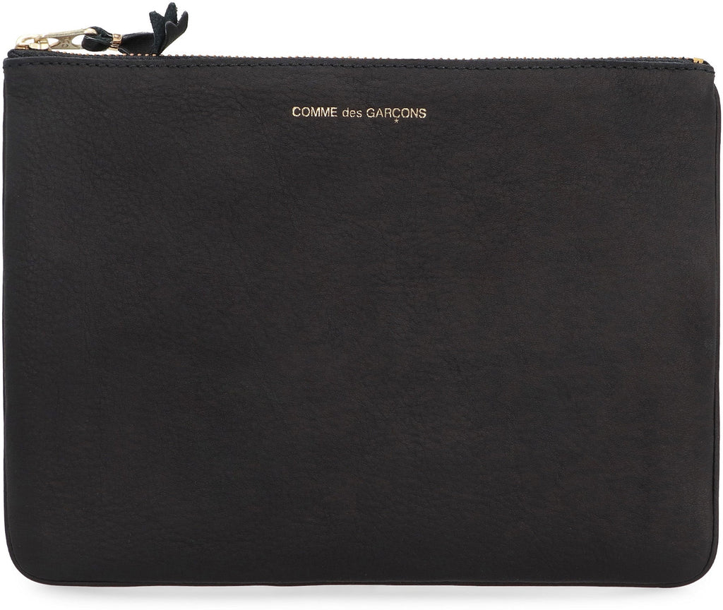 COMME DES GARÇONS WALLET Textured Leather Mini Pouch Handbag