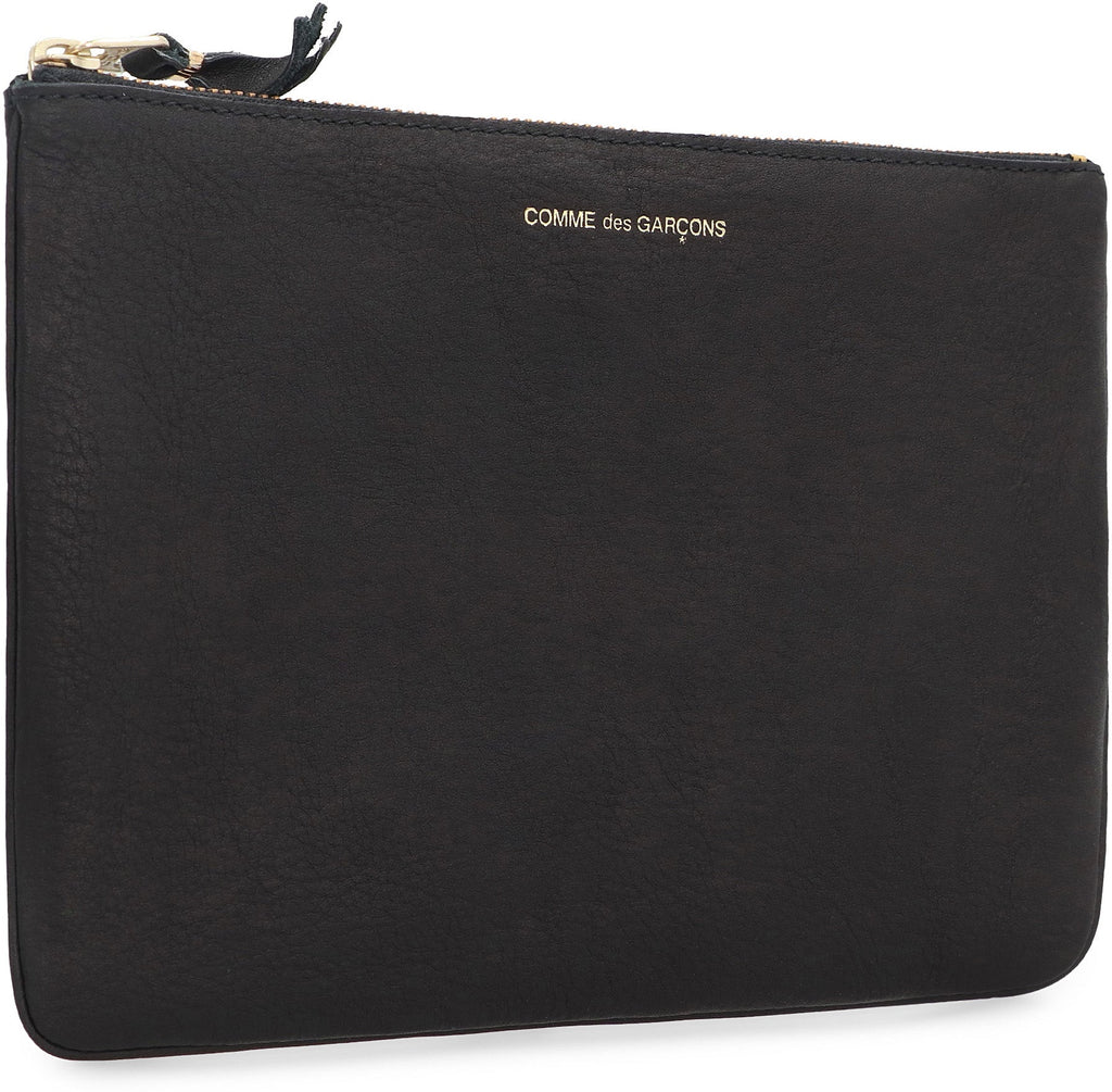COMME DES GARÇONS WALLET Textured Leather Mini Pouch Handbag