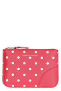 COMME DES GARÇONS WALLET Logo Detail Mini Flat Leather Pouch Handbag