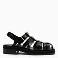 Ami Paris Black Fisherman Sandals In Leather