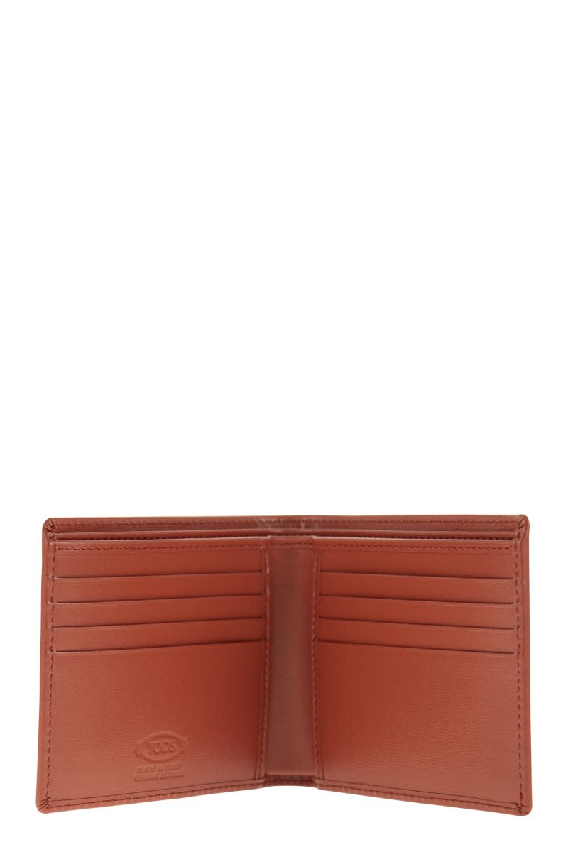 TOD'S Men's Mini Leather Wallet with Timeless Logo - 11 x 9.5 x 1.5 cm