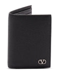 VALENTINO GARAVANI Mini Vlogo Signature Cardholder in Grainy Calfskin