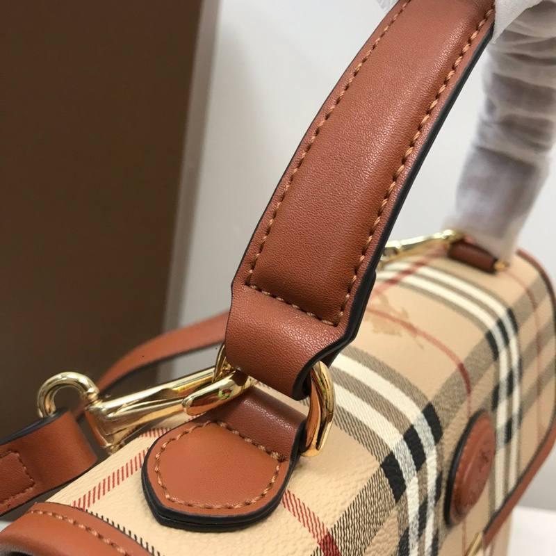 Burberry London Haymarket Check Handle Bag w/ Strap