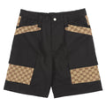 Gucci Dark Grey Bermuda Shorts with GG Canvas Inserts in Cotton