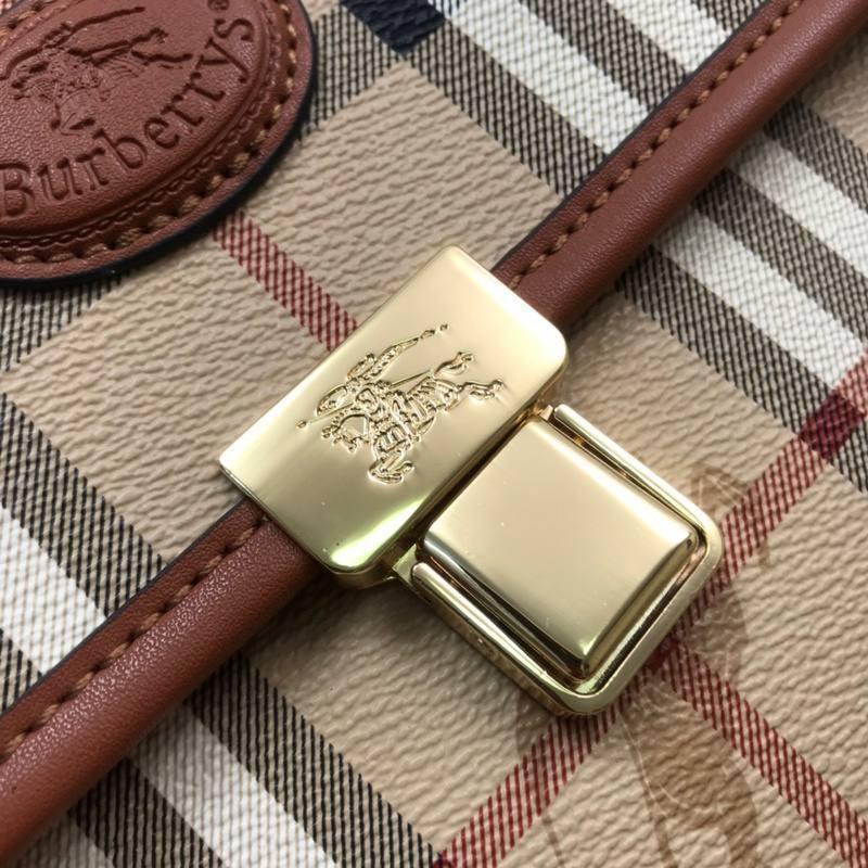 Burberry London Haymarket Check Handle Bag w/ Strap