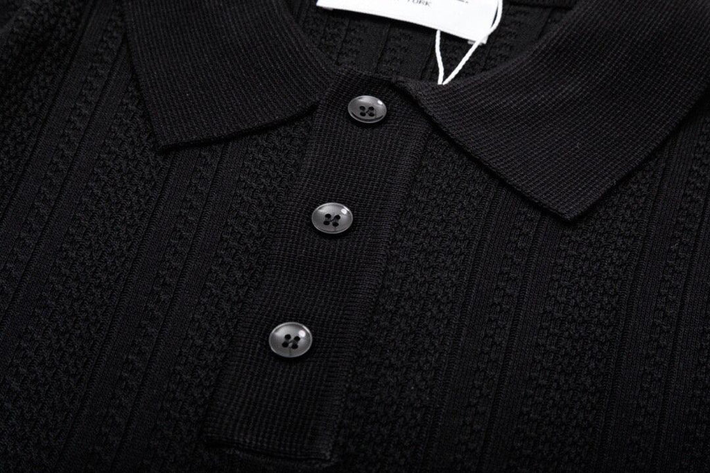 Thom Browne Black T-Shirt with Collar