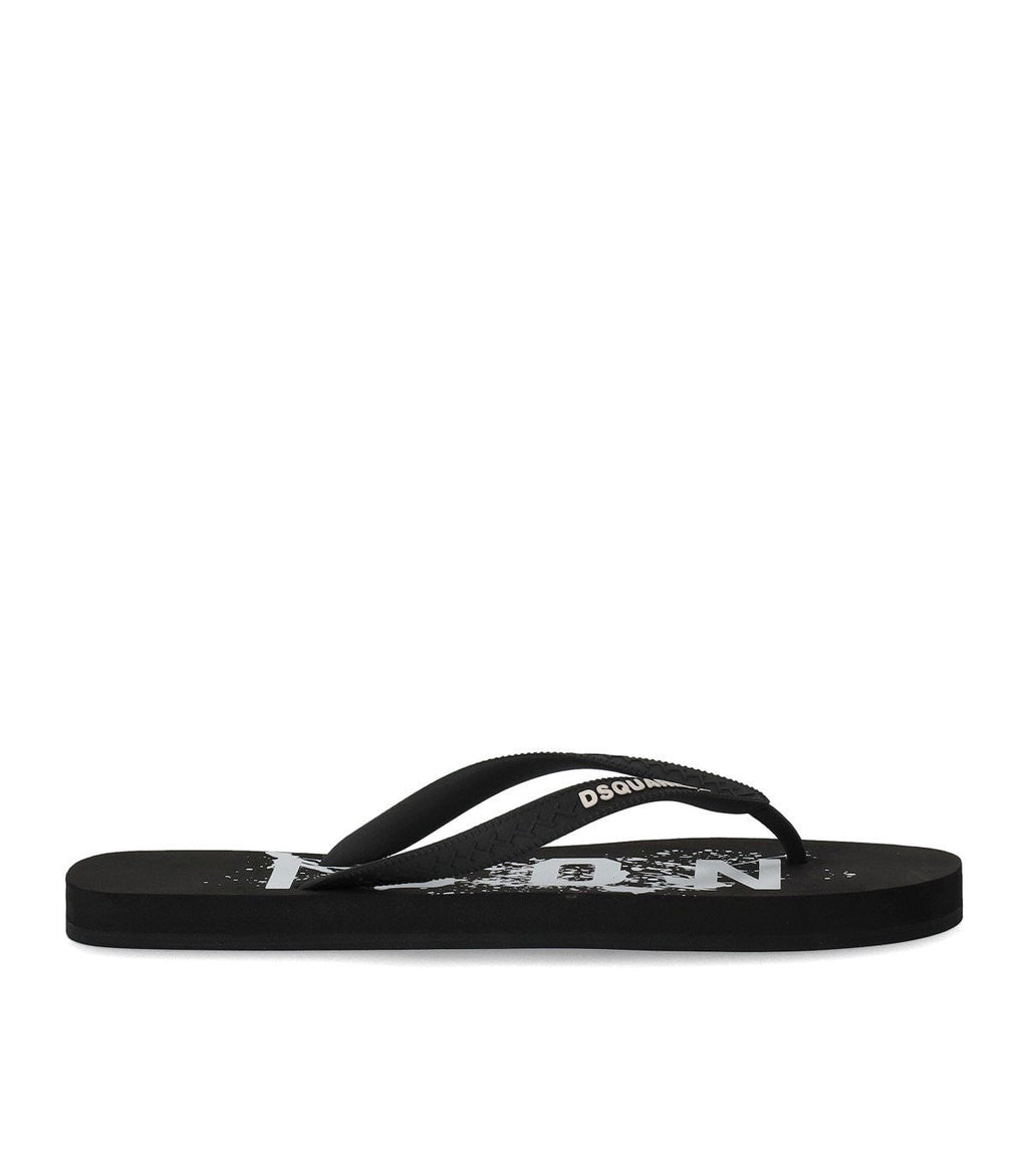 Dsquared2 Icon Splash Black Flip Flops