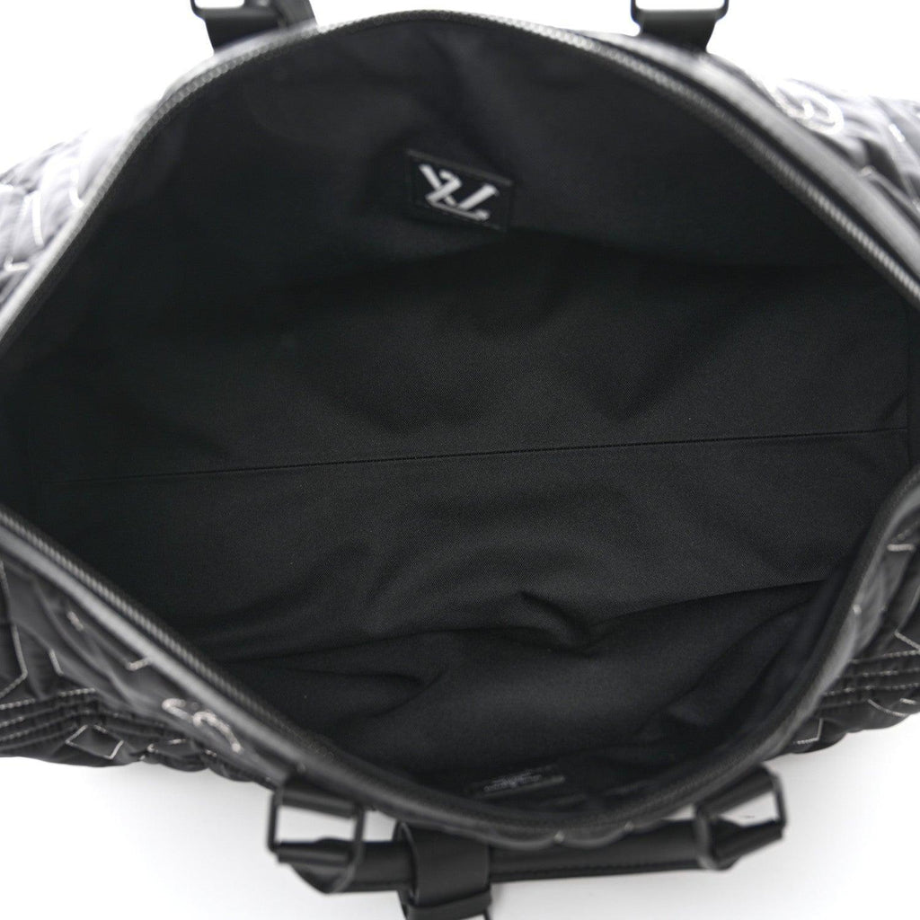 Louis Vuitton Nylon Embroidered Keepall Bandouliere 50 Black