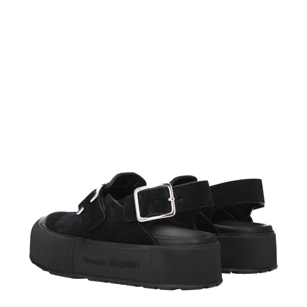 Alexander McQueen Sandali Uomo Camoscio Nero