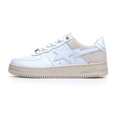 A Bathing Ape Bape Sta Low Suede Heel White